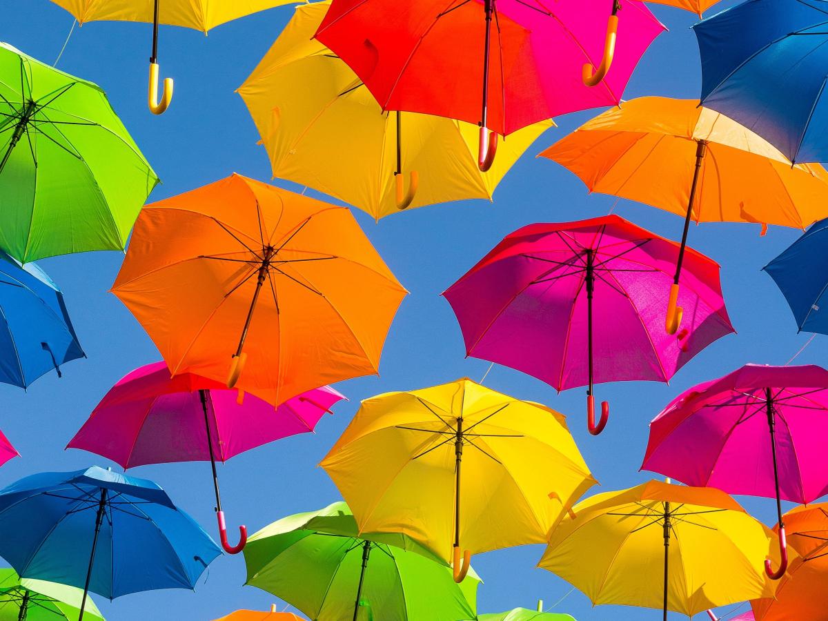 lots of colourful umbrellas